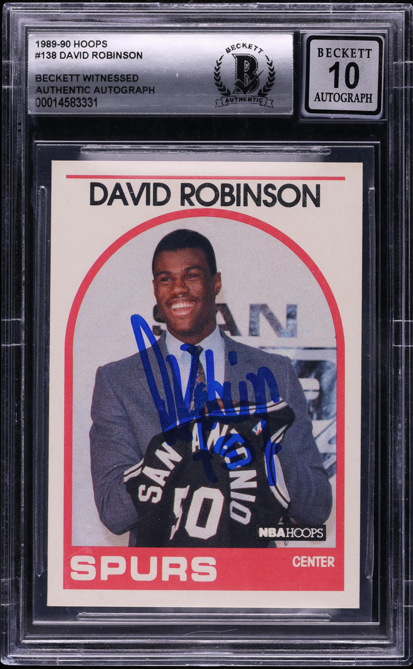 1989 Hoops David Robinson ROOKIE AUTO #138 BGS AUTH