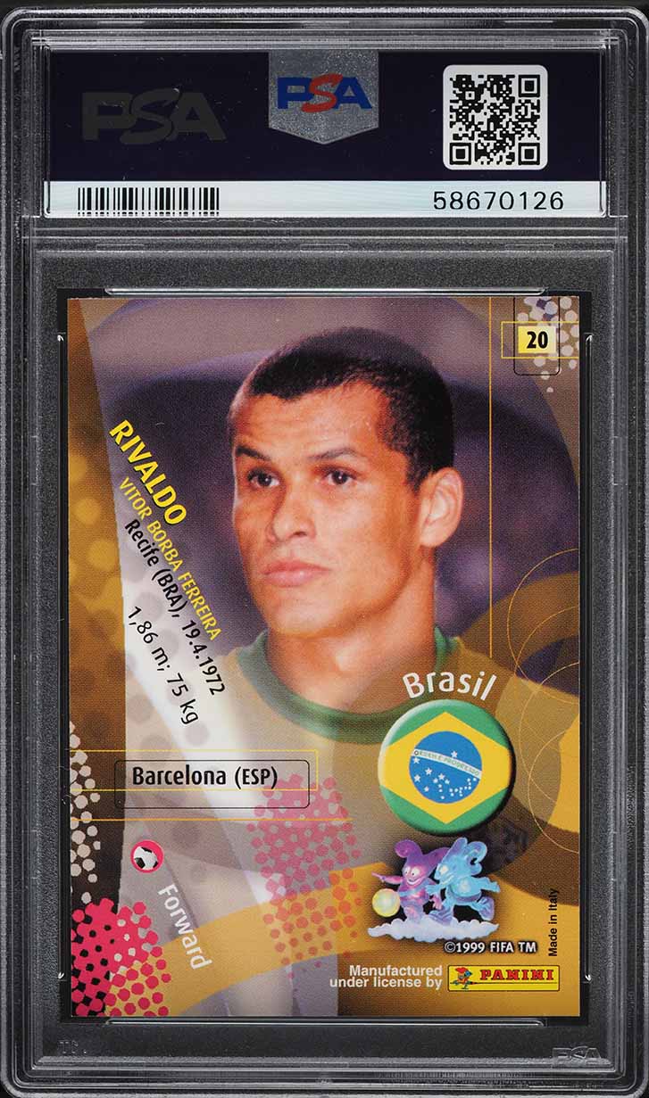 2002 Panini World Cup Japan Exclusive Rivaldo #20 PSA 9 MINT