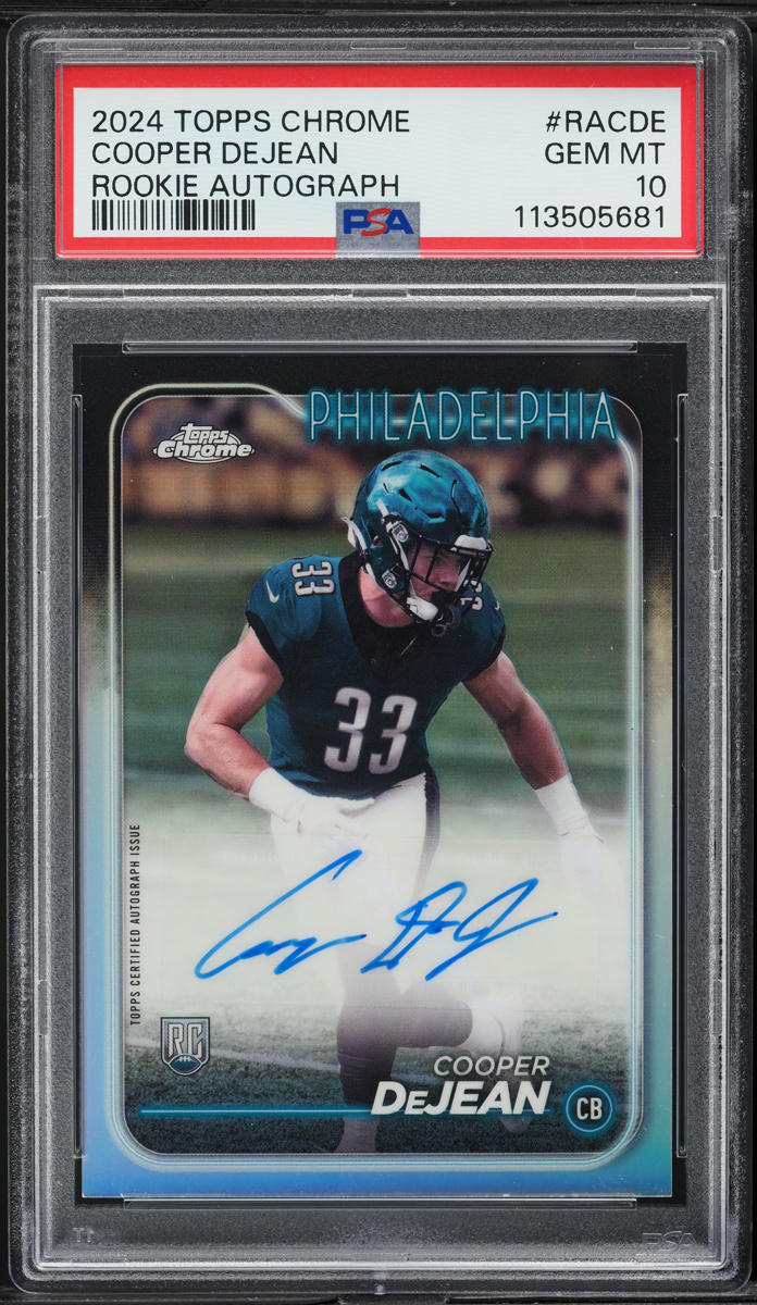 2024 Topps Chrome Variation Cooper DeJean ROOKIE AUTO #RA-CDE PSA 10 GEM MINT