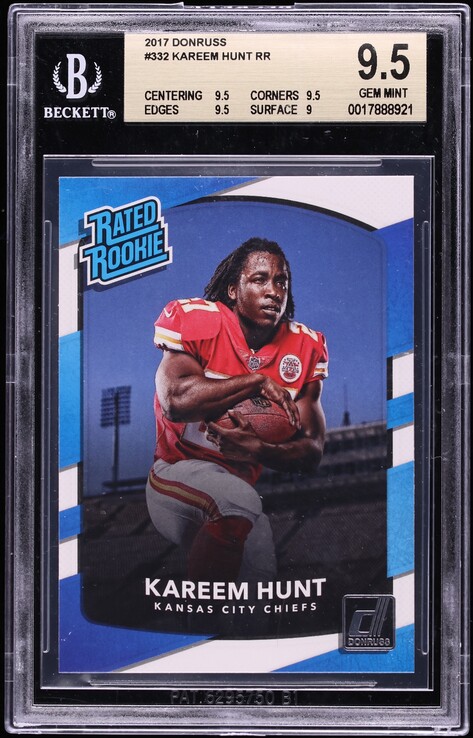 2017 Donruss Football Kareem Hunt ROOKIE #332 BGS 9.5 GEM MINT