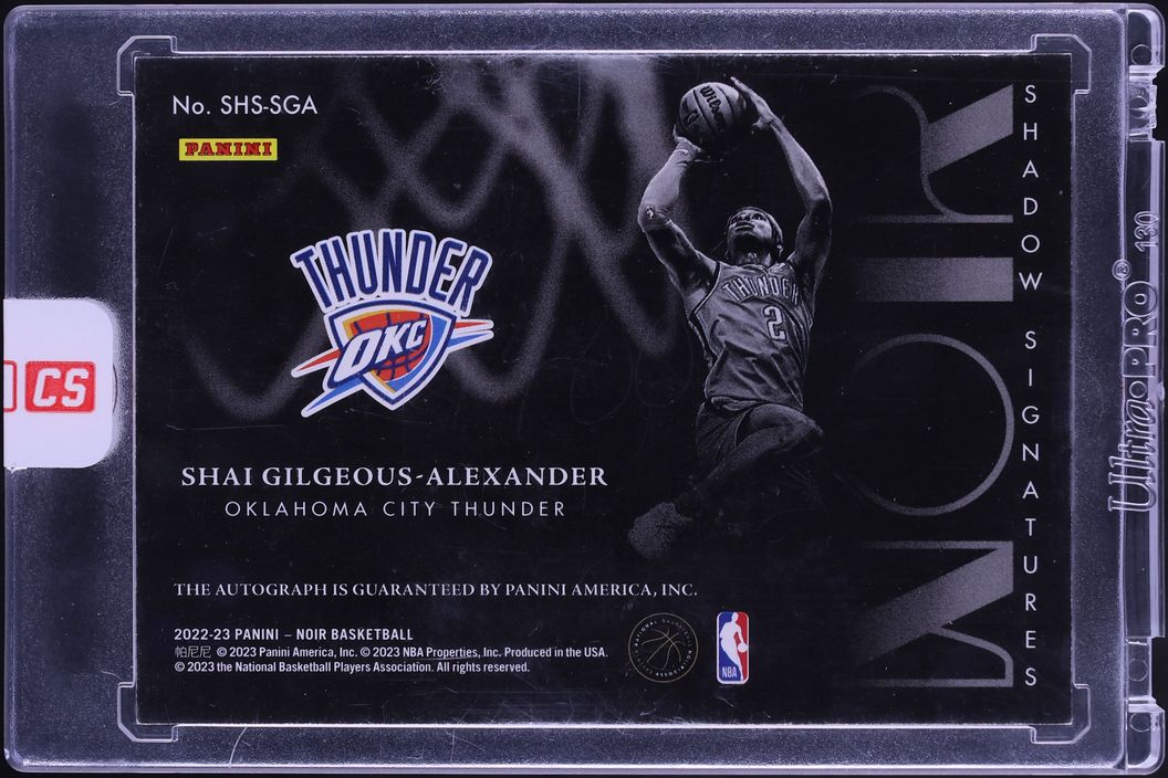 2022 Panini Noir Shadow Shai Gilgeous-Alexander AUTO /49 #SHS-SGA