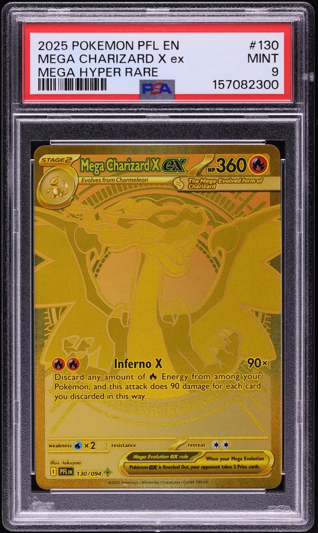 2025 Pokemon Mega Evolution Phantasmal Flames MHR Mega Charizard X ex #130 PSA 9 MINT