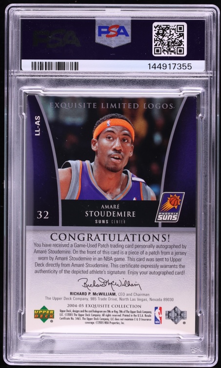 2004 Exquisite Collection Limited Logos Amare Stoudemire PATCH AUTO /50 PSA 7 NRMT - Photo 2
