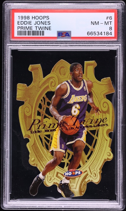 1998 Hoops Prime Twine Eddie Jones /500 #6 PSA 8 NM-MT