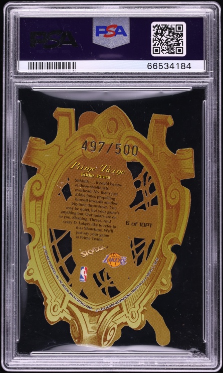 1998 Hoops Prime Twine Eddie Jones /500 #6 PSA 8 NM-MT - Photo 2