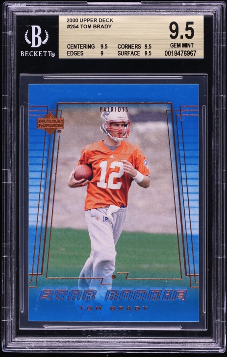 2000 Upper Deck Football Tom Brady ROOKIE #254 BGS 9.5 GEM MINT