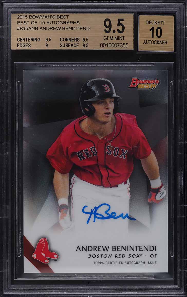 2015 Bowman's Best Of 15 Andrew Benintendi ROOKIE AUTO #B15-ANB BGS 9.5 GEM MINT
