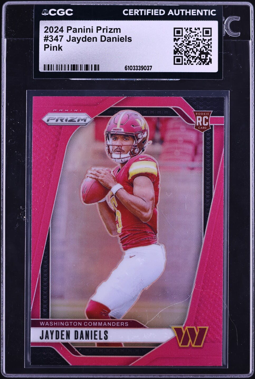 2024 Panini Prizm Pink Jayden Daniels ROOKIE #347 CGC AUTH
