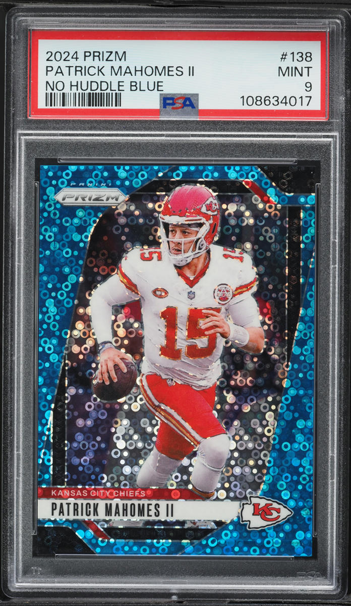 2024 Panini Prizm No Huddle Blue Patrick Mahomes II /99 #138 PSA 9 MINT