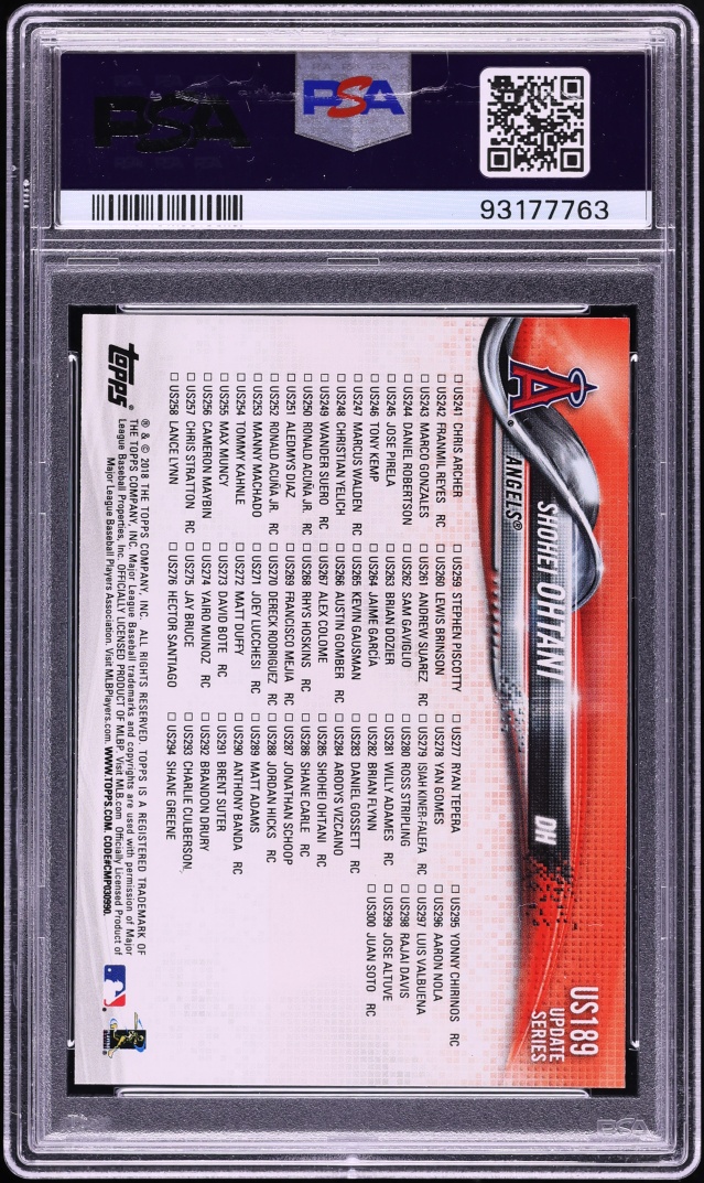 2018 Topps Update Shohei Ohtani ROOKIE #US189 PSA 10 GEM MINT