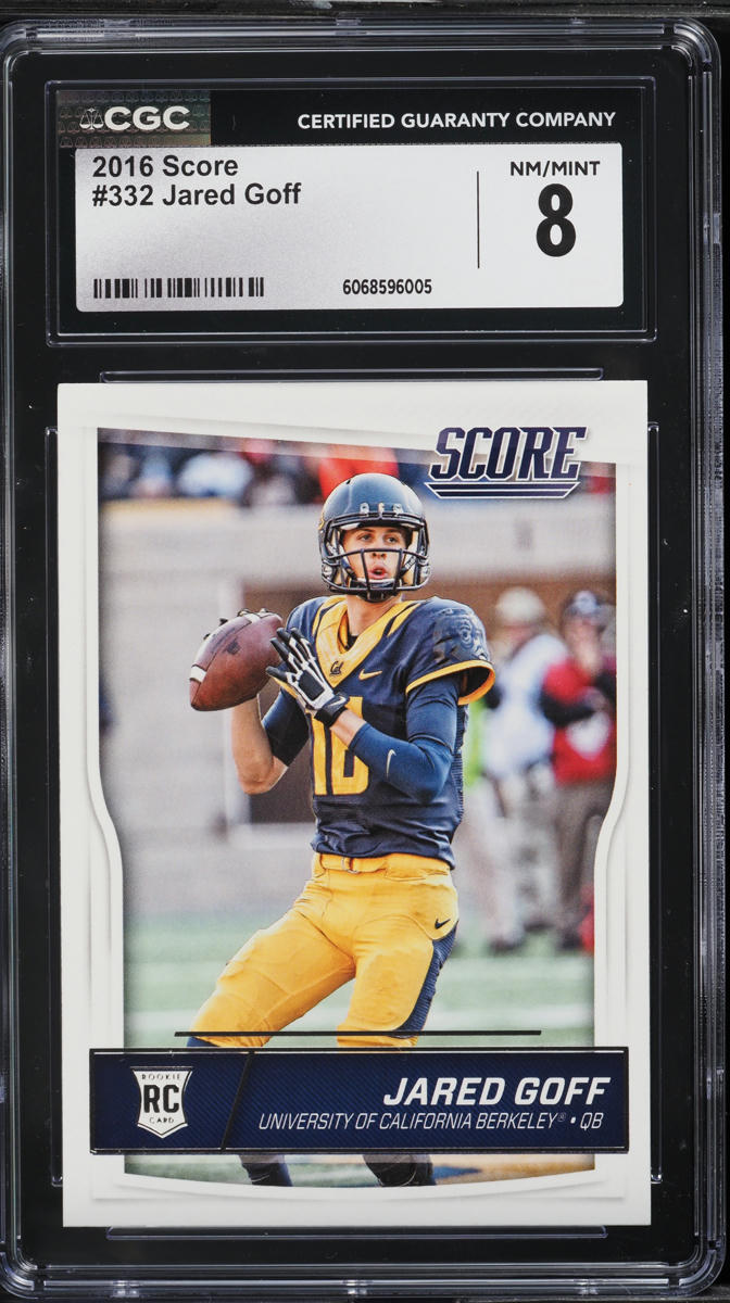 2016 Score Football Jared Goff ROOKIE #332 CGC 8 NM-MT
