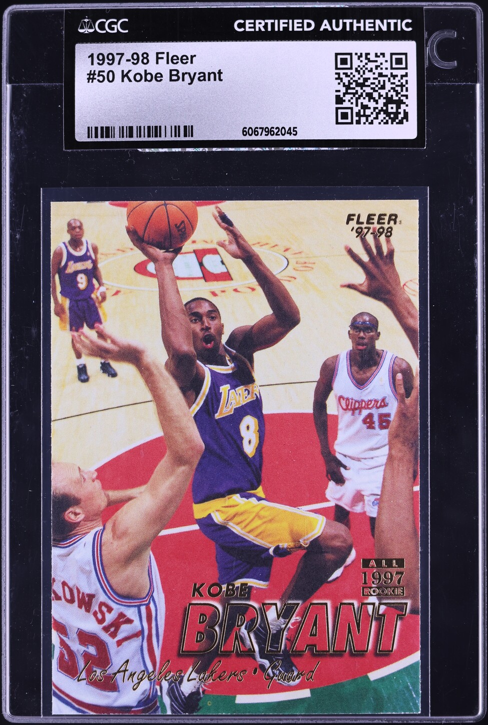 1997 Fleer Basketball Kobe Bryant #50 CGC AUTH - Main Image
