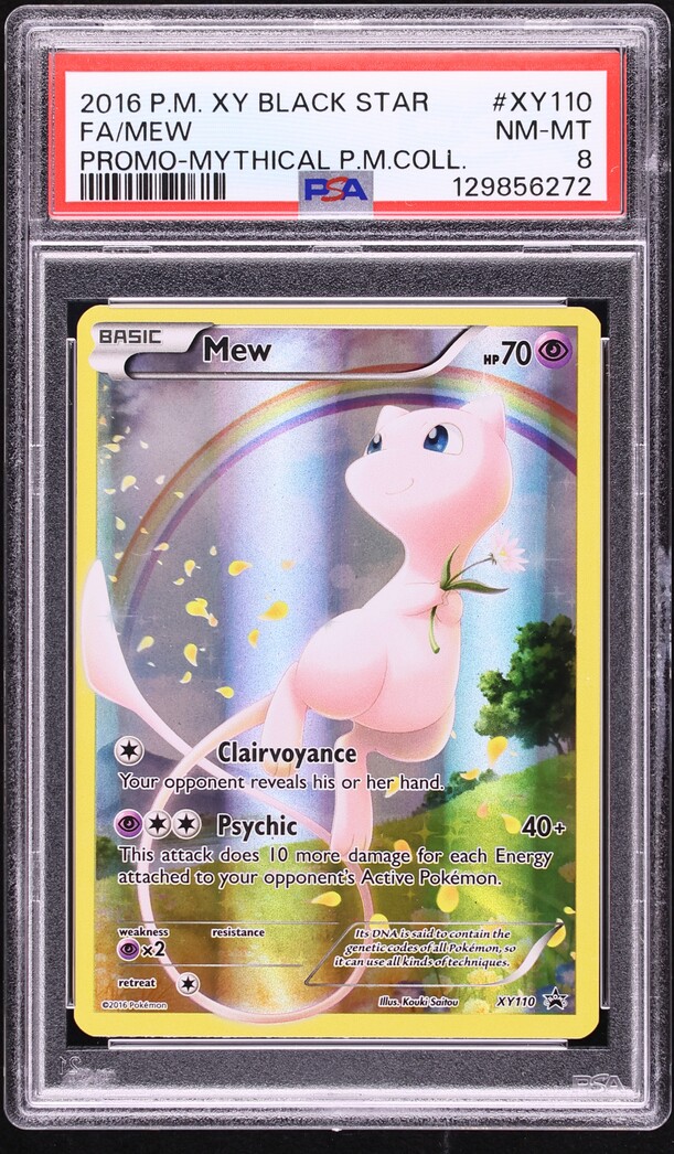 2016 Pokemon XY Promo Mythical Collection Full Art Mew #XY110 PSA 8 NM-MT