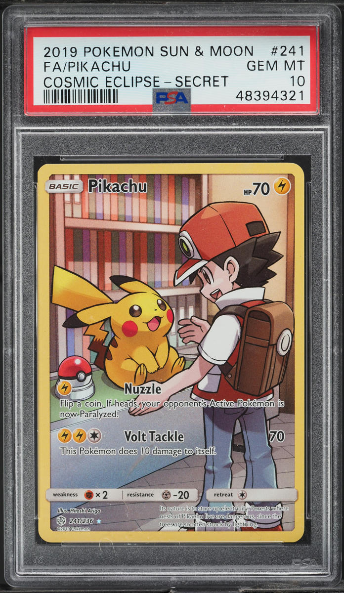 2019 Pokemon SM Cosmic Eclipse Character Rare Pikachu #241 PSA 10 GEM MINT