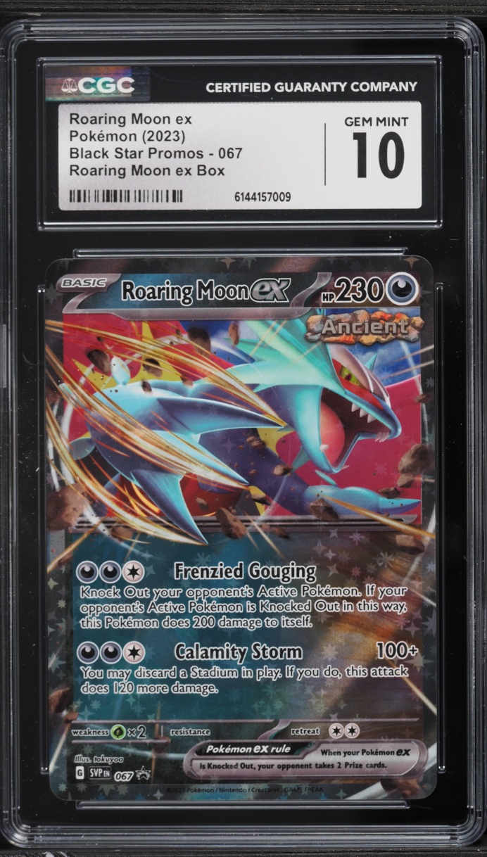 2023 Pokemon Scarlet & Violet Black Star Promo Holo Roaring Moon EX #067 CGC 10 GEM MINT