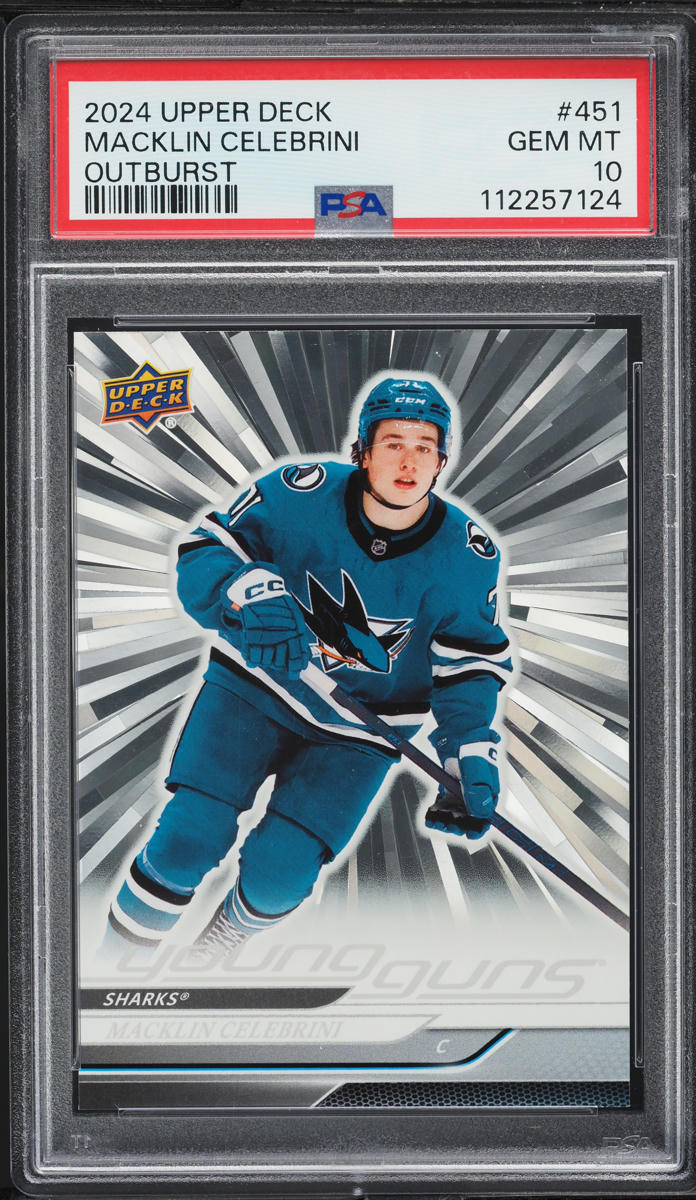 thumbnail image 2 of 2024-25 Upper Deck Macklin Celebrini Star Rookie Card - GMG Graded 10 Gem Mint 2 of 6