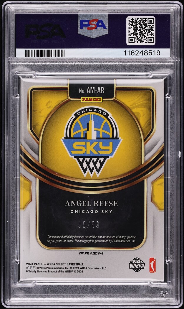 2024 Select WNBA Purple Prizm Angel Reese ROOKIE PATCH AUTO /99 PSA 10 GEM MINT