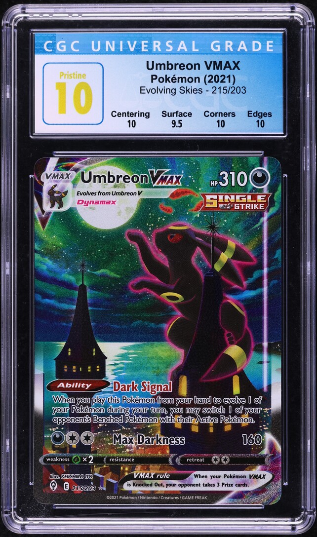 2021 Pokemon SWSH Evolving Skies Alt Art Umbreon VMAX #215 CGC 10 PRISTINE