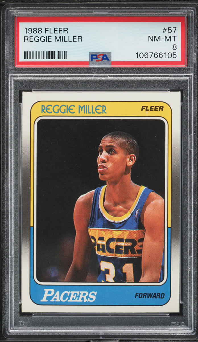 1988 Fleer Basketball Reggie Miller ROOKIE #57 PSA 8 NM-MT
