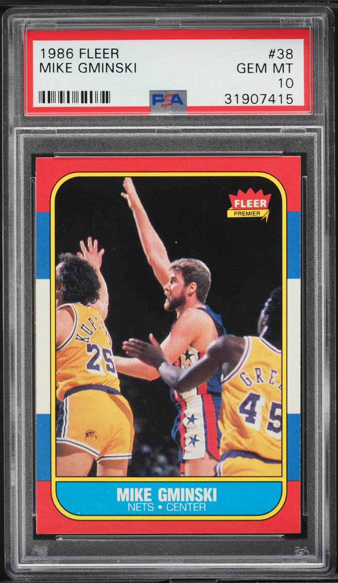 1986 Fleer Basketball Mike Gminski #38 PSA 10 GEM MINT