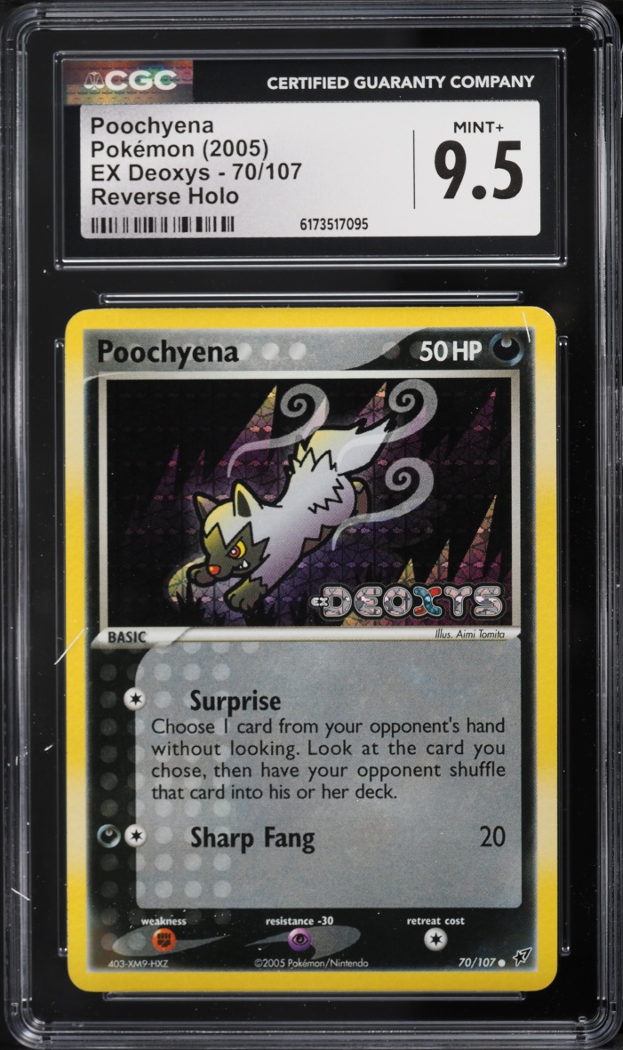 2005 Pokemon EX Deoxys Reverse Holo Poochyena #70 CGC 9.5 MINT+
