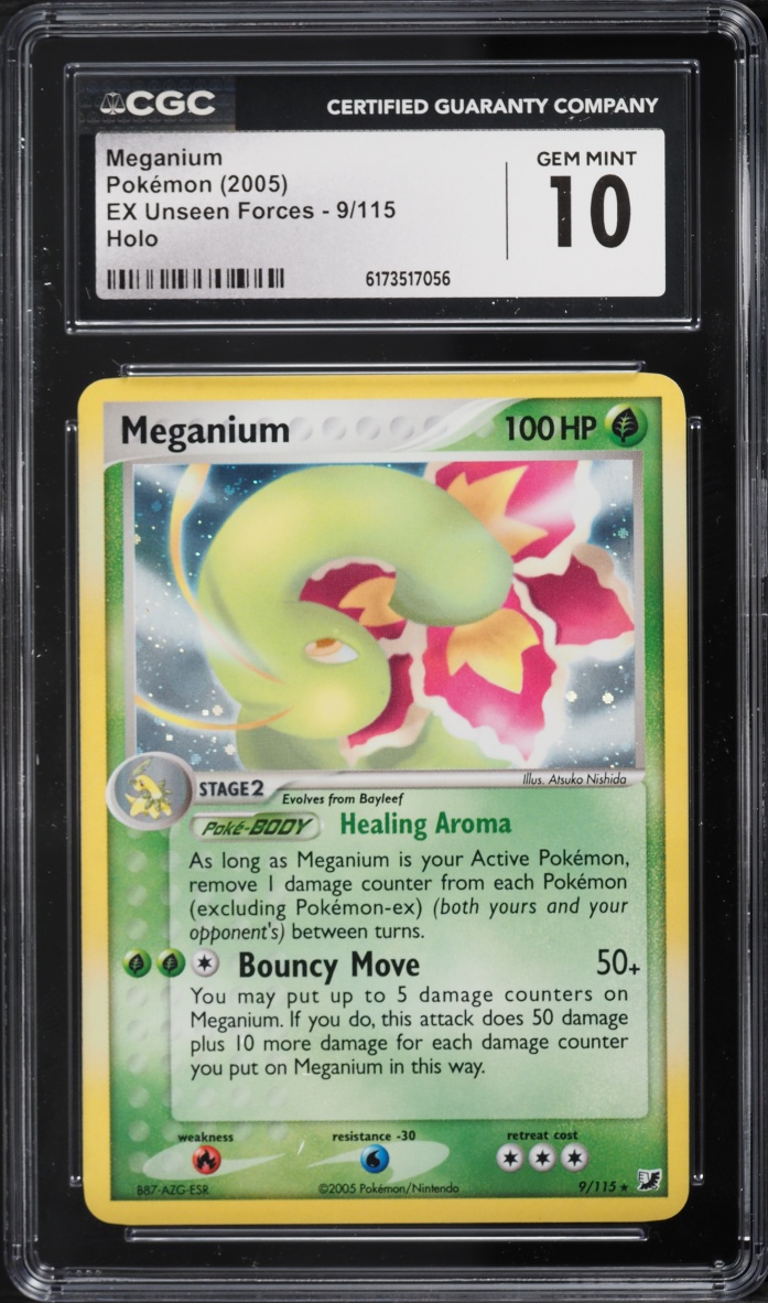 2005 Pokemon EX Unseen Forces Holo Meganium #9 CGC 10 GEM MINT