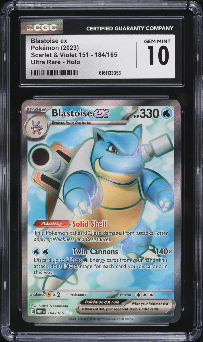 2023 Pokemon Scarlet & Violet 151 Full Art Blastoise ex #184 CGC 10 GEM MINT