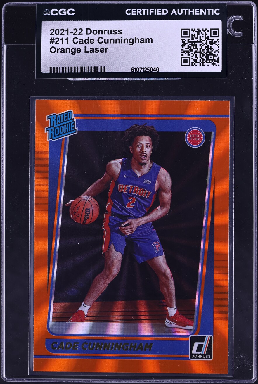 2021 Donruss Orange Laser Cade Cunningham ROOKIE #211 CGC AUTH
