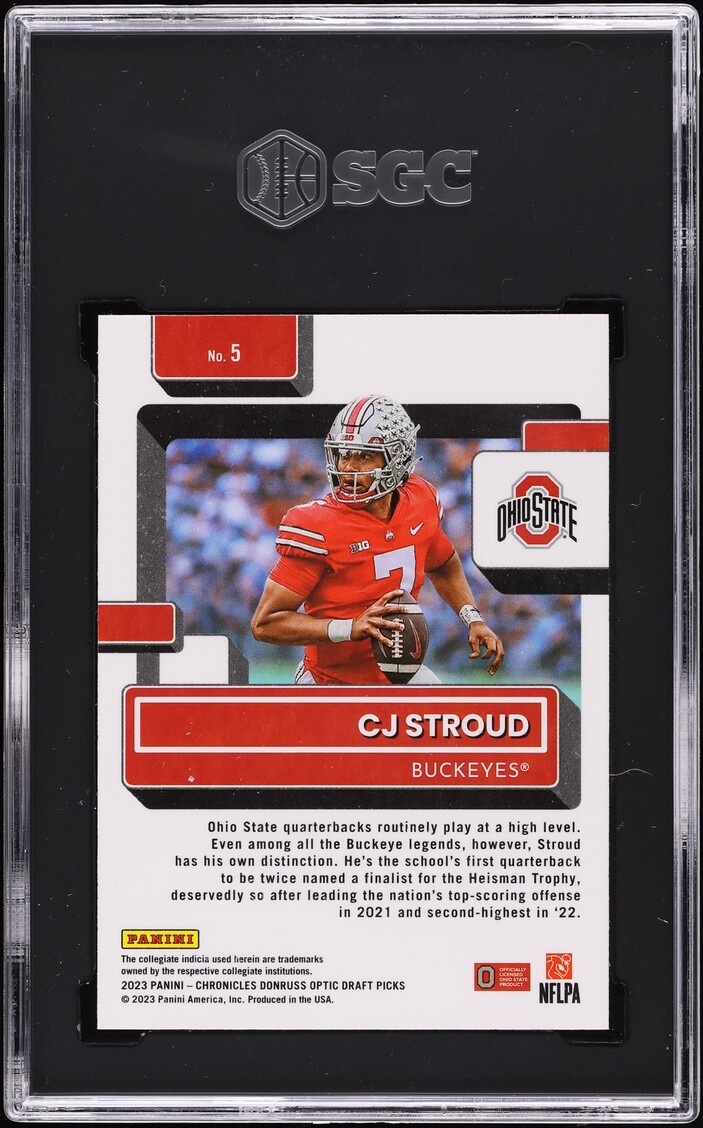 2023 Panini Chronicles Draft Picks Donruss Optic C.J. Stroud ROOKIE #5 SGC 9
