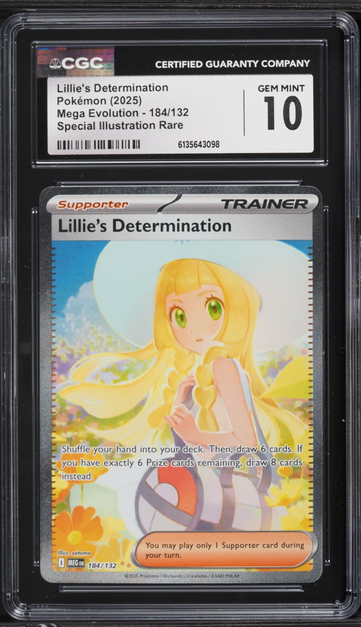 2025 Pokemon Mega Evolution SIR Lillie's Determination #184 CGC 10 GEM MINT