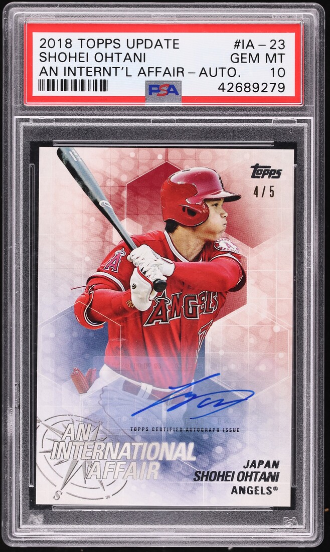 2018 Topps Update An International Affair Shohei Ohtani ROOKIE AUTO /5 #IA-23 PSA 10 GEM MINT