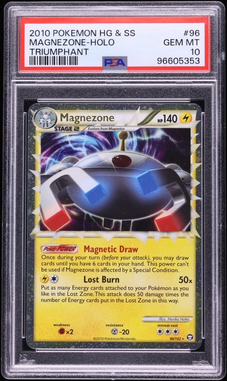 2010 Pokemon HeartGold & SoulSilver Triumphant Holo Magnezone #96 PSA 10 GEM MINT