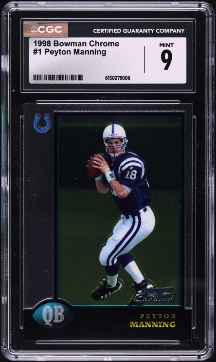 1998 Bowman Chrome Peyton Manning ROOKIE #165 CGC 9 MINT
