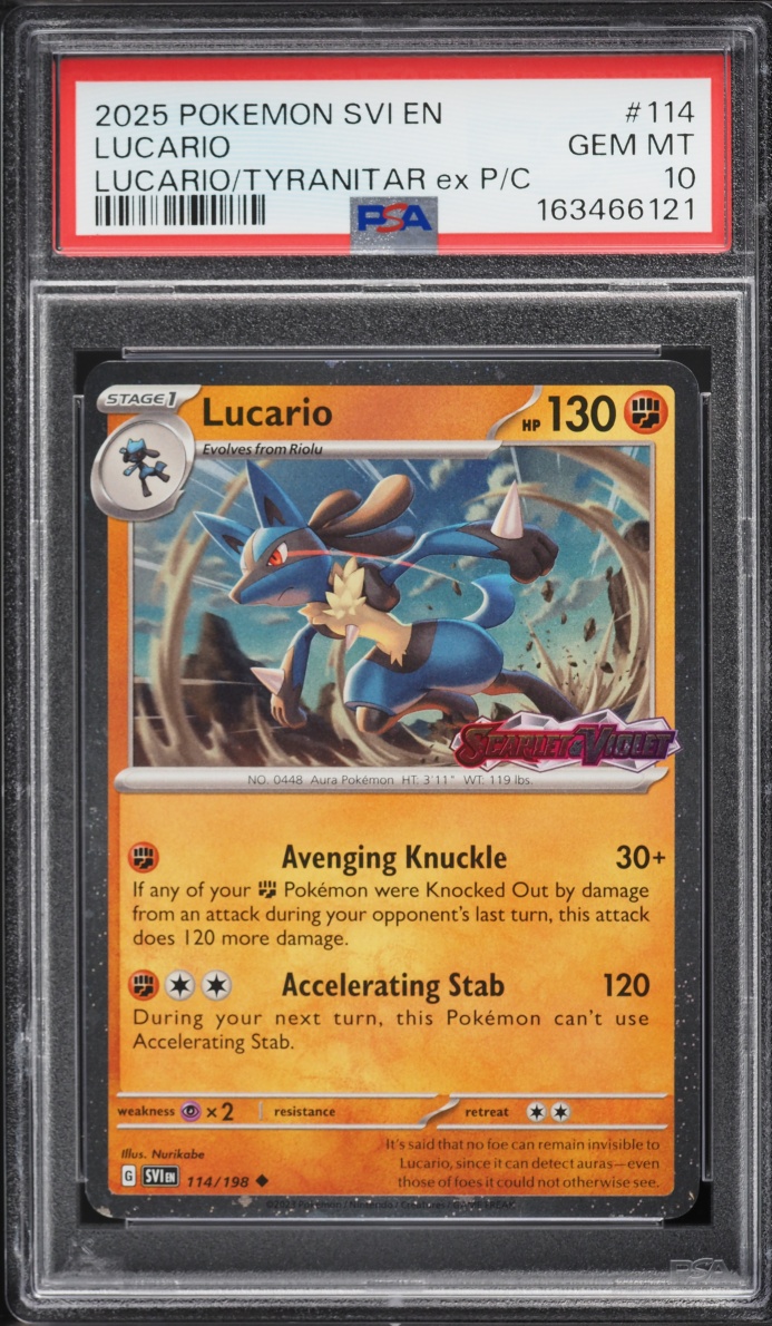 2025 Pokemon Scarlet & Violet Lucario & Tyranitar Ex Premium Lucario #114 PSA 10 GEM MINT