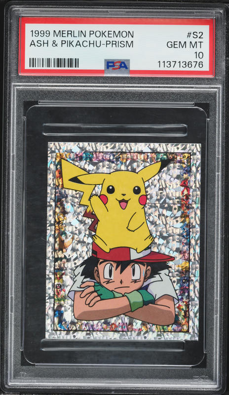 1999 Pokemon Merlin Stickers Prism Pikachu #S30 PSA 10 GEM MINT on