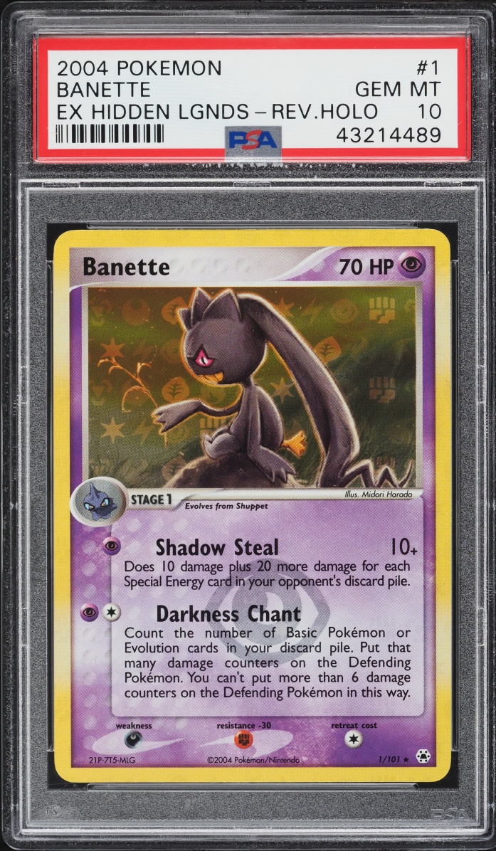 2004 Pokemon EX Hidden Legends Reverse Holo Banette #1 PSA 10 GEM MINT