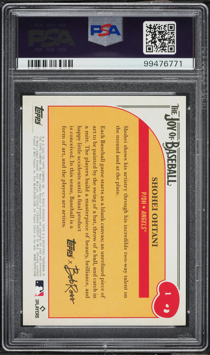 2023 Topps X Bob Ross The Joy Of Baseball Sap Green Shohei Ohtani /75 #1 PSA 9 MINT