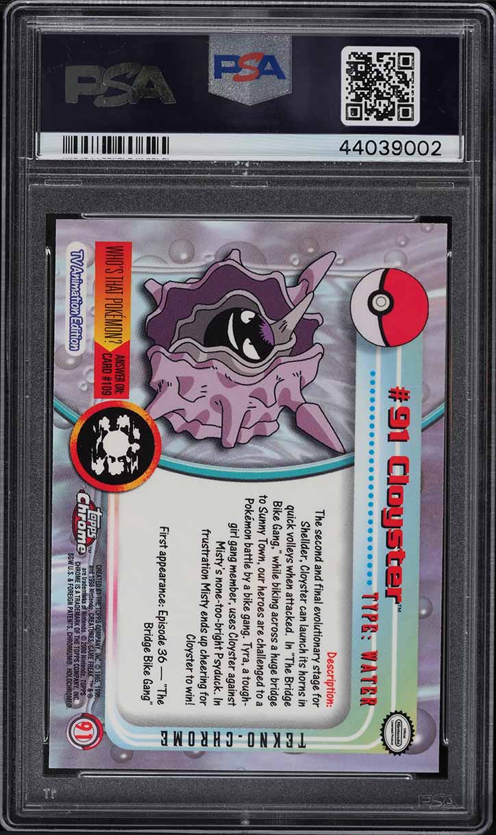 2000 Topps Chrome Pokemon Series 2 Tekno Cloyster #91 PSA 10 GEM MINT
