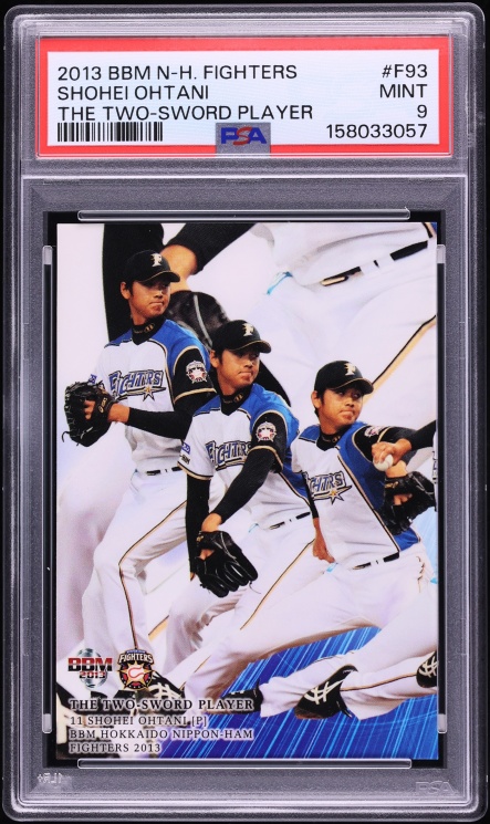 2013 BBM Hokkaido Nippon Ham The Two-Sword Player Shohei Ohtani ROOKIE #F93 PSA 9 MINT