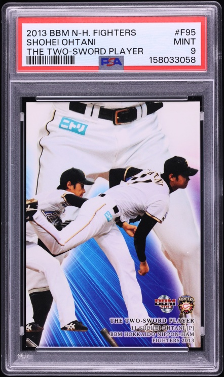 2013 BBM Hokkaido Nippon Ham Fighters Two Sword Player Shohei Ohtani ROOKIE #F95 PSA 9 MINT