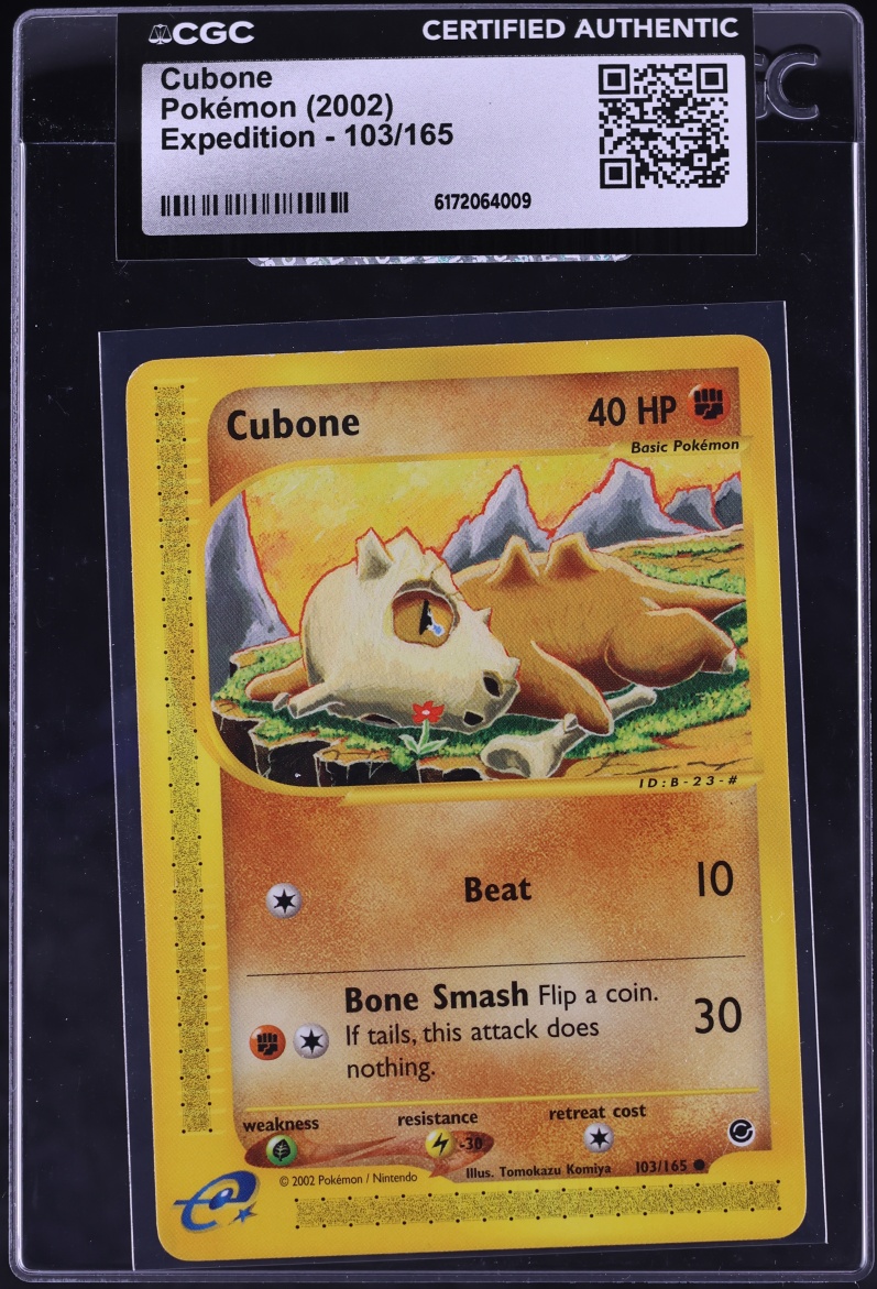 2002 Pokemon Expedition Cubone #103 CGC AUTH