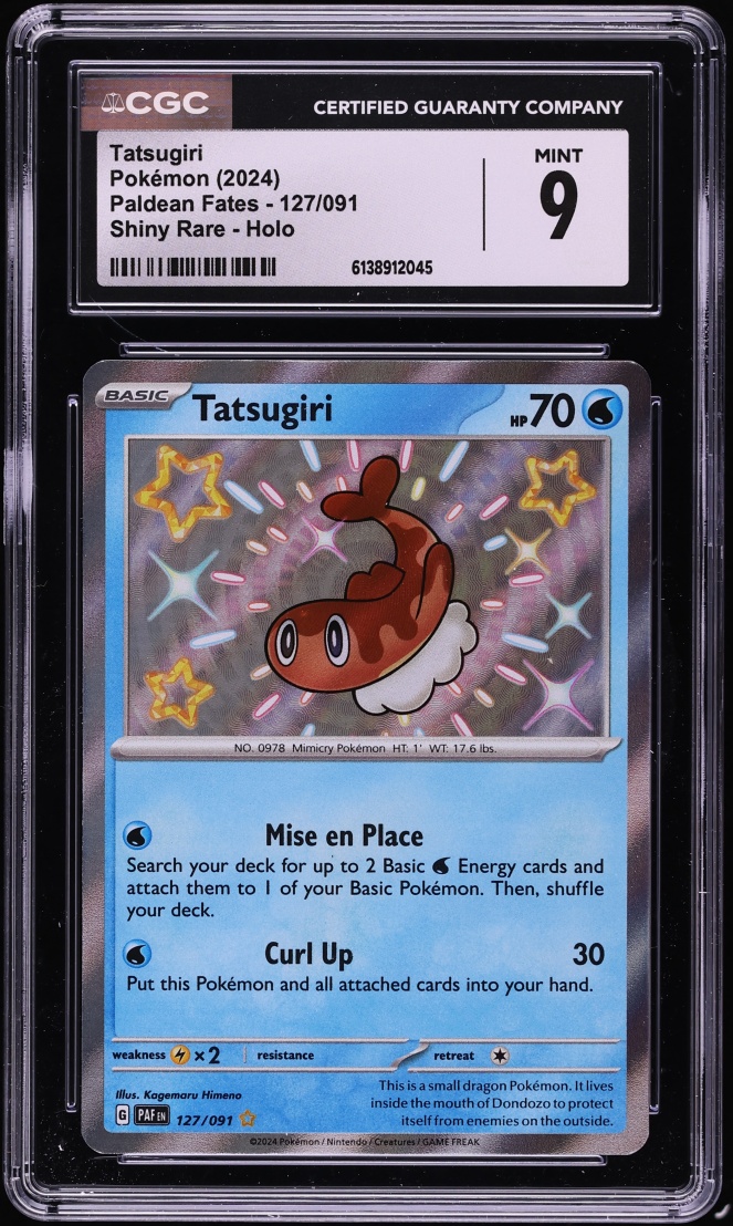 2024 Pokemon Scarlet & Violet Paldean Fates Shiny Rare Tatsugiri #127 CGC 9 MINT