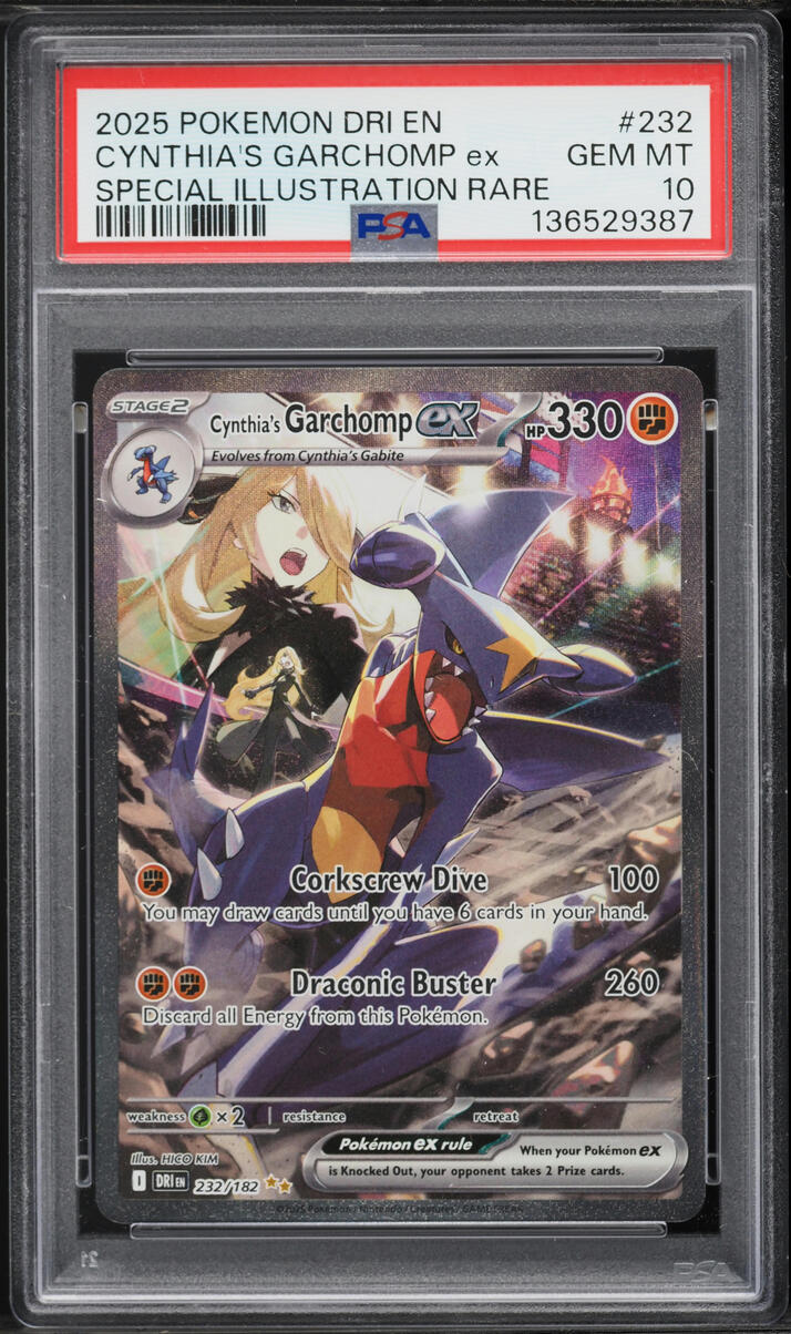 2025 Pokemon Scarlet & Violet Destined Rivals SIR Cynthia's Garchomp EX #232 PSA 10 GEM MINT
