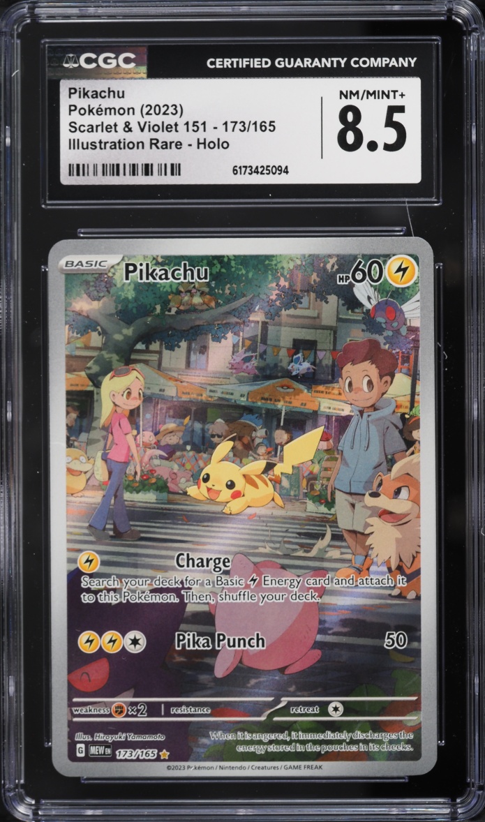 2023 Pokemon Scarlet & Violet 151 IR Pikachu #173 CGC 8.5 NM-MT+