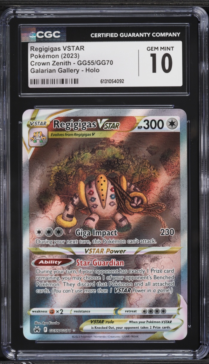 2023 Pokemon Sword & Shield Crown Zenith Alt Art Regigigas VSTAR #GG55 CGC 10 GEM MINT