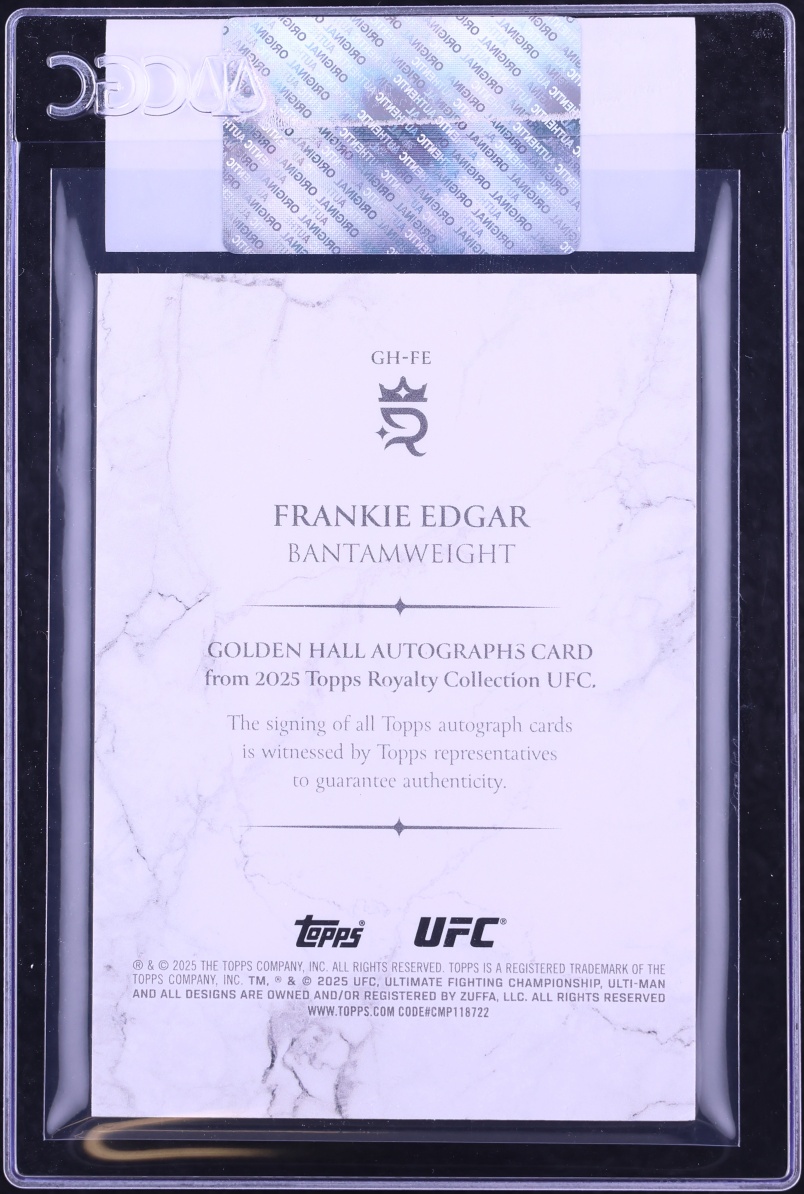 2025 Topps Royalty UFC Golden Hall Gold Frankie Edgar AUTO /10 #GH-FE CGC AUTH