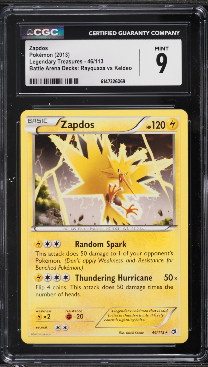 2013 Pokemon Black & White Legendary Treasures Battle Arena Deck Zapdos #46 CGC 9 MINT