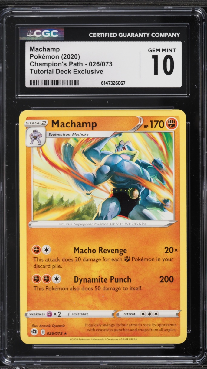 2020 Pokemon SWSH Champion's Path Tutorial Deck Exclusive Machamp #026 CGC 10 GEM MINT