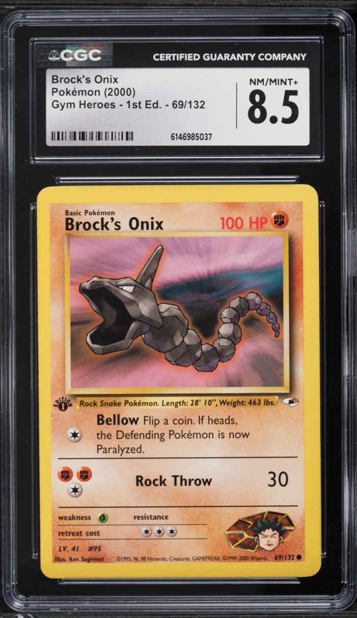 2000 Pokemon Gym Heroes 1st Edition Brock's Onix #69 CGC 8.5 NM-MT+