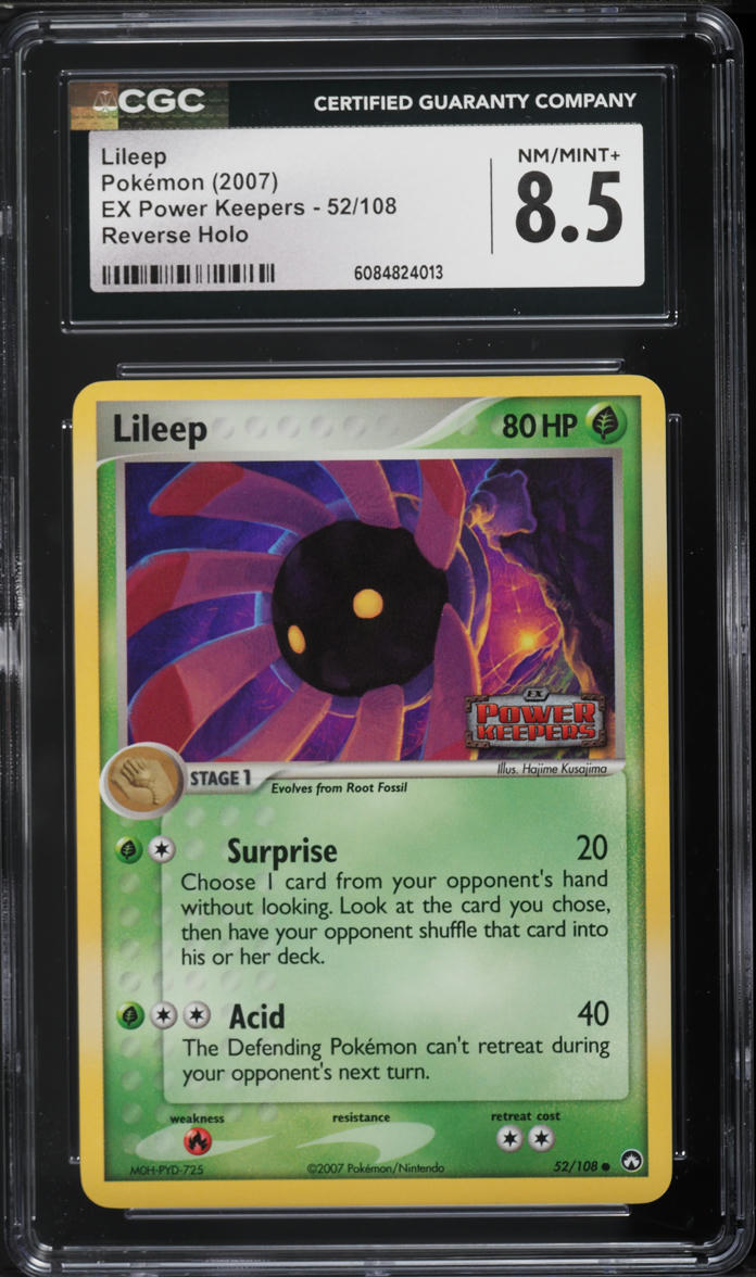 2007 Pokemon EX Power Keepers Reverse Holo Lileep #52 CGC 8.5 NM-MT+ - Main Image